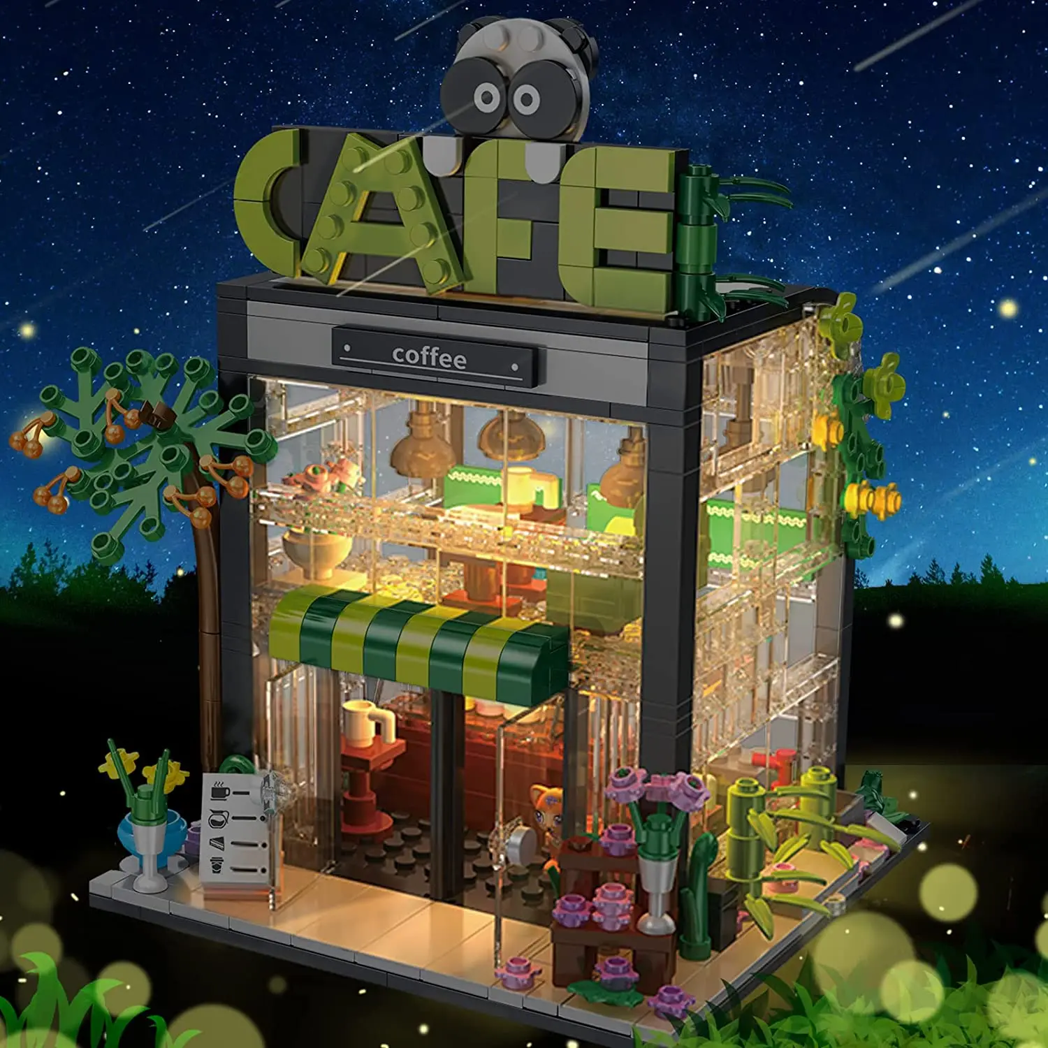 Kids Toys Stores - ビルディングブロッククリエイティブフラワーブーケストアハウスモデルシティビューコーヒーショップモデルパズルレンガ子供のおもちゃ子供のためのギフト