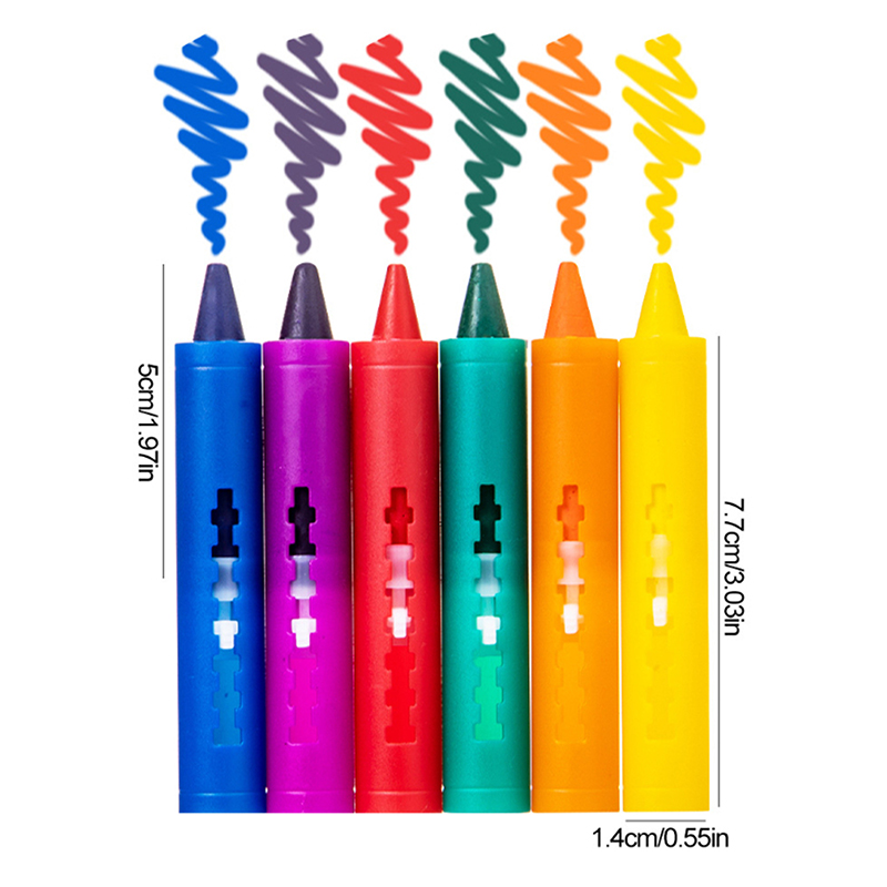 Kids Toys Drawing Easy - 6 色洗えるバスクレヨンセット浴槽で描くカラフルな子供のための簡単にきれいなペンカラフルな楽しいアートおもちゃ文具供給