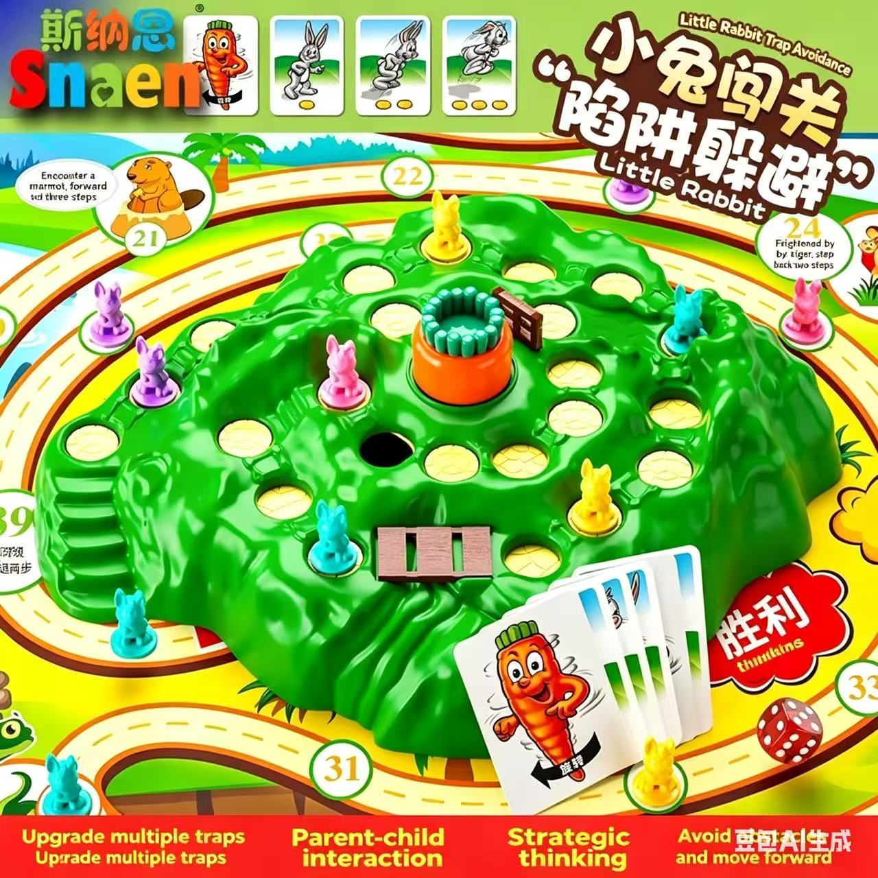 Kids Toys Easter - ホットセール楽しいおもちゃウサギトラップアップグレード版ボードゲームカード親子インタラクティブ集会クリエイティブテーブルゲーム男の子女の子誕生日プレゼント