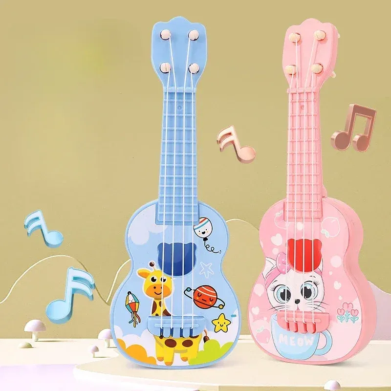 Kids Toys Under £5 - 子供用ウクレレ楽器おもちゃ 4弦小型ギターおもちゃ 教育用楽器 初心者向け学習ギフト 子供の誕生日プレゼント