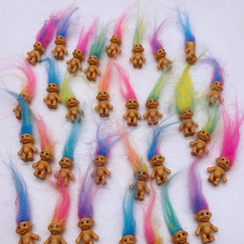 Kids Toys Under £5 - 5/10個入りミニロングヘアのクローン人形トロール人形カラフルな髪の家族モデル子供用おもちゃギフトノスタルジックな大人向け