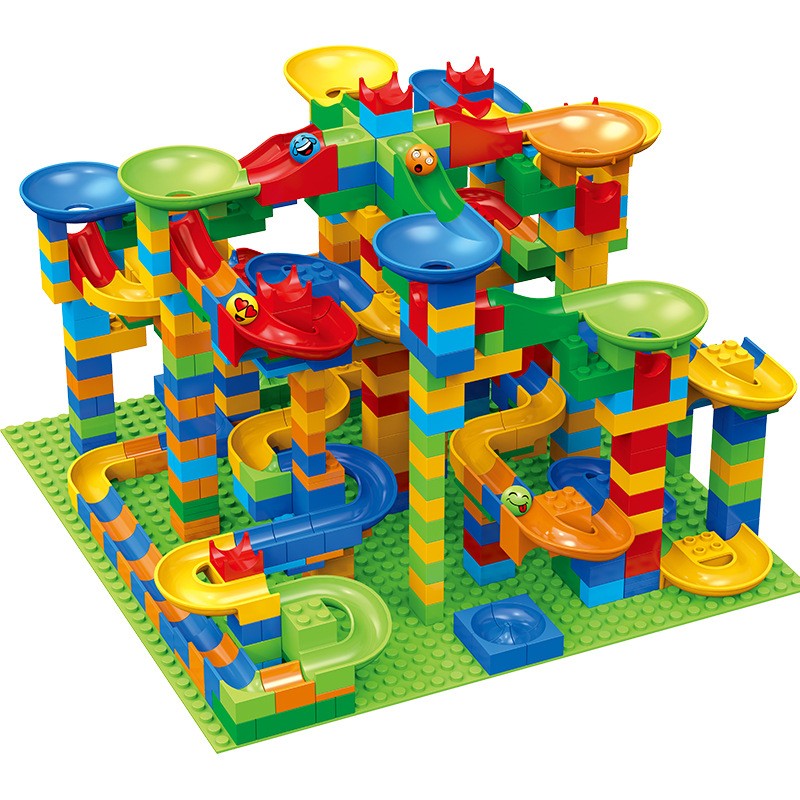 Marble Run Set - 84-504 個大理石レースランブロック迷路ボールトラックおもちゃ互換性都市ビルディングブロック漏斗スライドブロックおもちゃ DIY レンガのおもちゃ