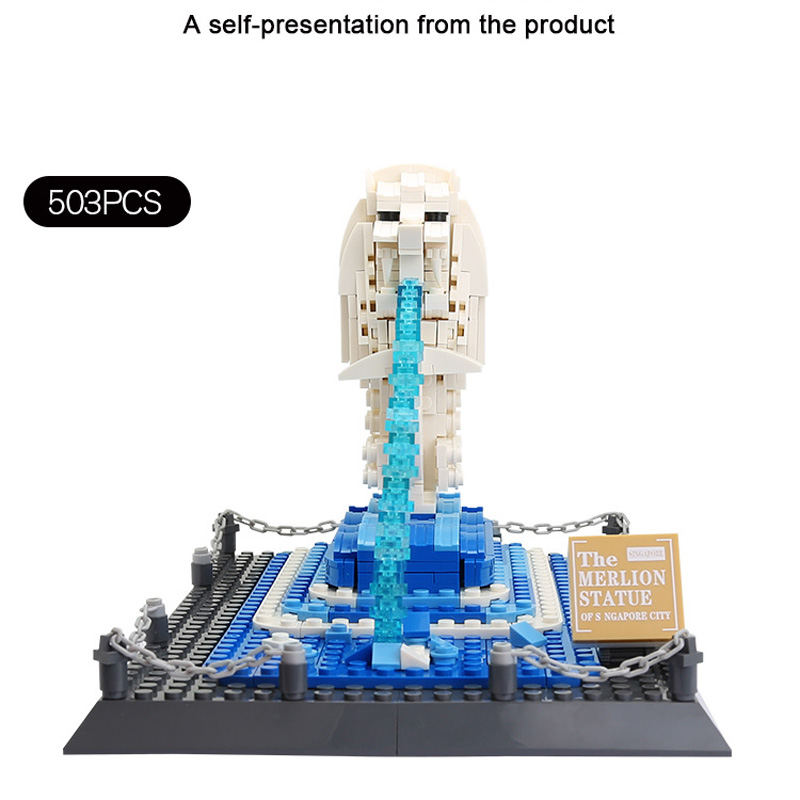 Kids Toys Singapore - 世界的に有名な近代建築シンガポールマーライオン噴水ビルディングブロック建設モデルレンガのおもちゃ子供のためのギフト