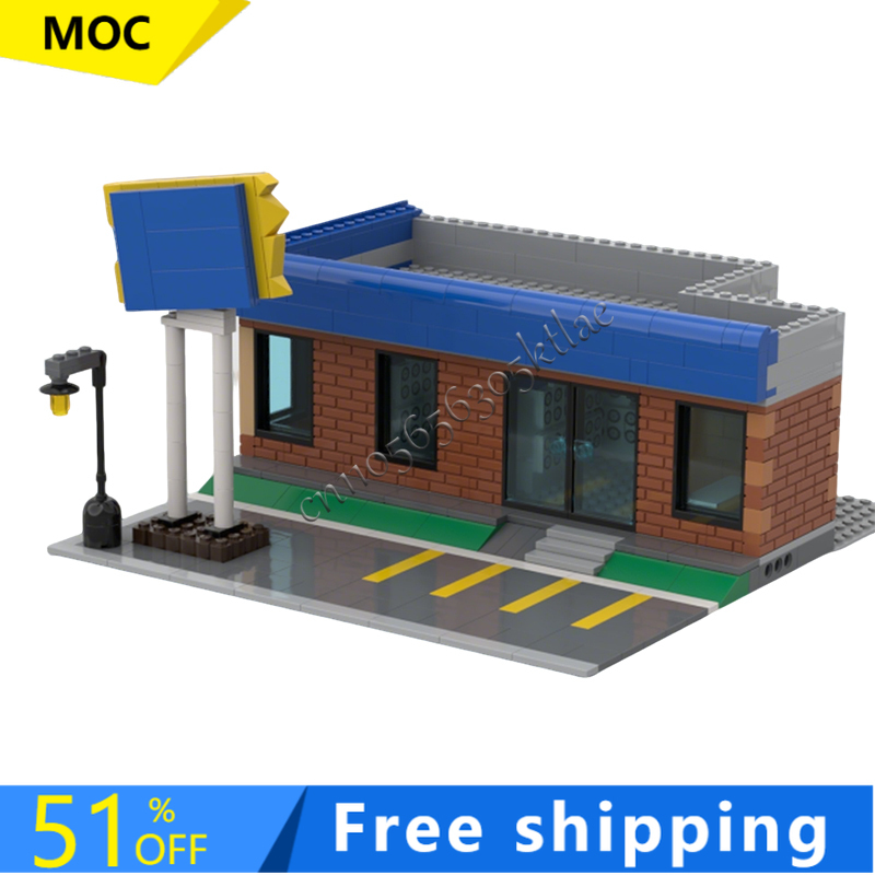 Kids Toys Rental - 717ピース MOC シティストリートビュー モジュラーコミュニティ ビデオレンタルストア ビルディングブロック