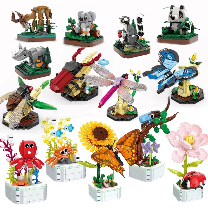 Kid Toys And More - 子供のための動物のビルディングブロック,鳥の形をしたおもちゃ,昆虫のための動物のブロック