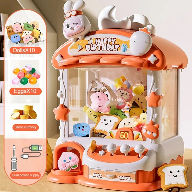 Kids Toys Easter - 漫画爪ゲーム機ウサギ自動人形機のおもちゃ子供のためのコイン式プレイゲーム爪クレーン機子供のおもちゃ