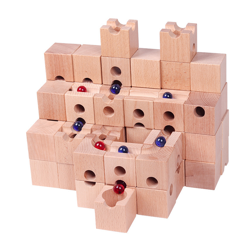 Marble Run Set - 無垢材マーブルラン組み立てセット DIY組み立て式建設模型 教育用