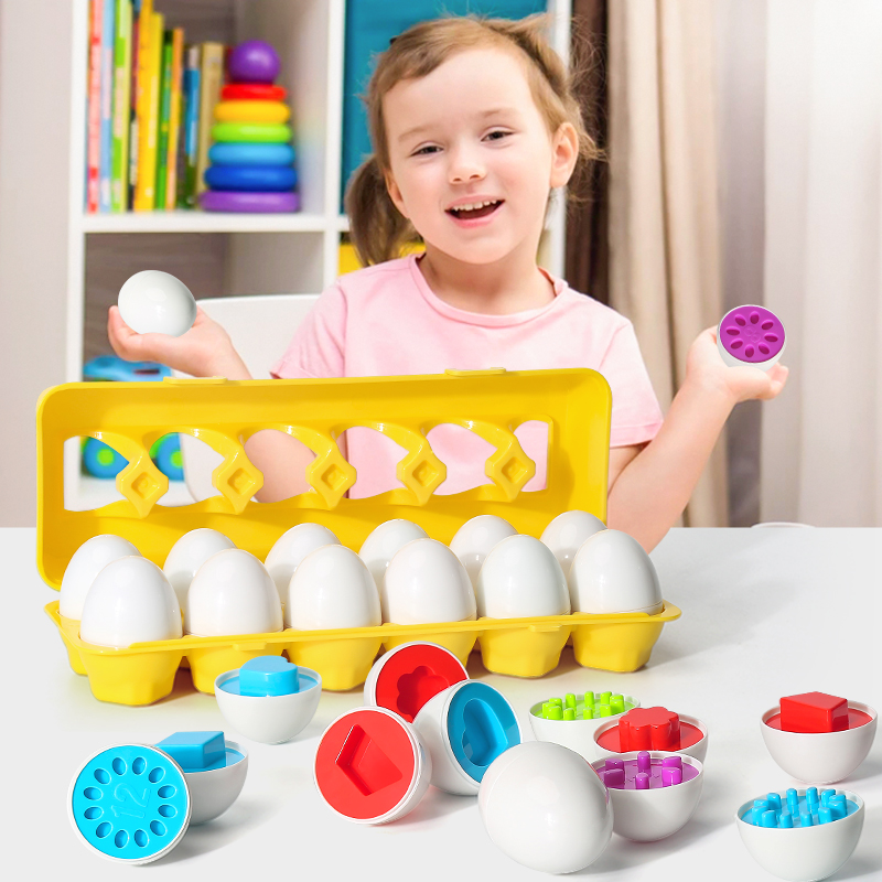Kids Toys Easter - 卵ネジ 3D パズルモンテッソーリ学習教育数学おもちゃ子供形状一致スマートゲーム子供のための教育イースターギフト