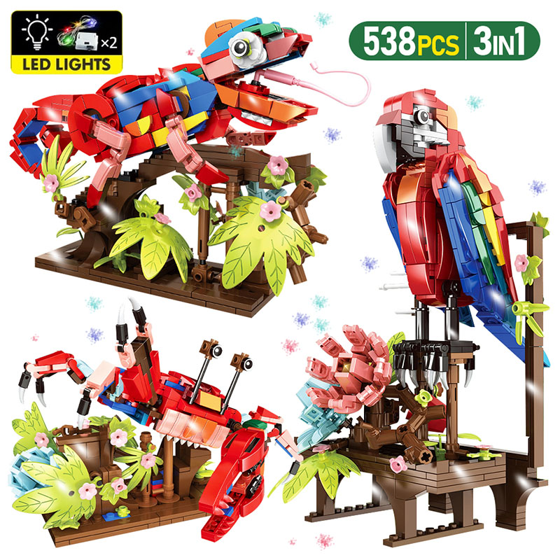 Kids Toys Amazon - MOC 3 in 1 Amazonジャングルシリーズ 組み立てブロック