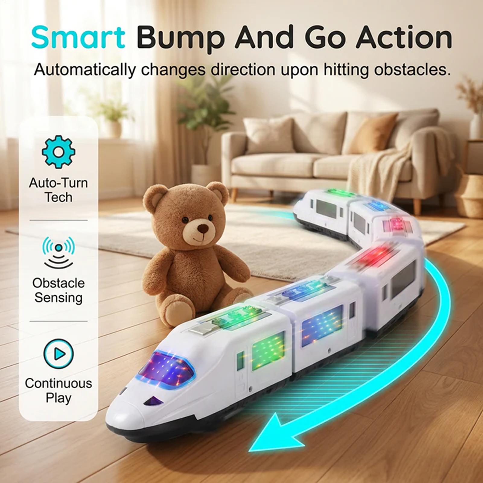 Kids Toys Home - 子供用おもちゃの電車 インタラクティブレトロ楽しいライトアップ電動電車セット 子供用 男の子 女の子 子供用