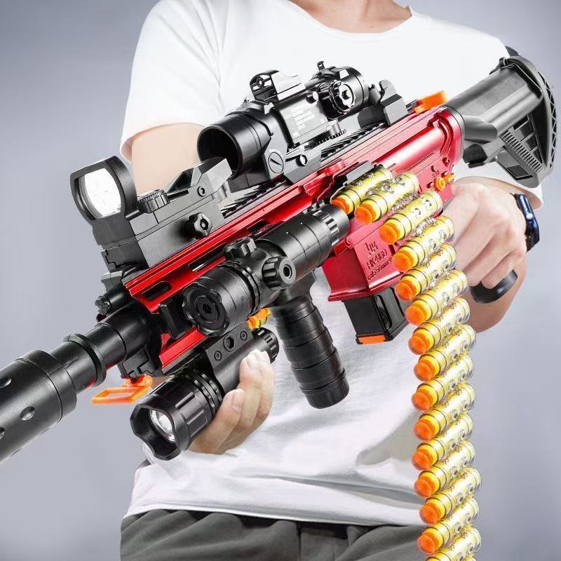 Foam Dart Gun - おもちゃの電動自動ソフト弾銃M416 子供用おもちゃ銃 男の子用おもちゃ 手動・自動両用バージョン - バレットチェーンM416