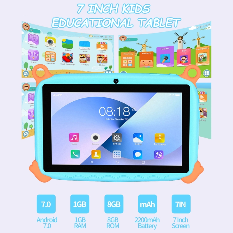 Kids Toys Learning - 7インチディスプレイ搭載のキッズ用タブレットPC。保護ケース付きの学習用おもちゃで、幼児教育に最適。