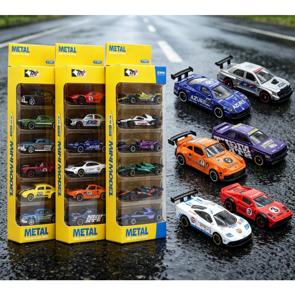 Kids Toys Amazon - 6個セット 合金製レトロレーシングカーセット ヴィンテージフォーミュラスポーツカーモデル 子供向けおもちゃ Amazon向け