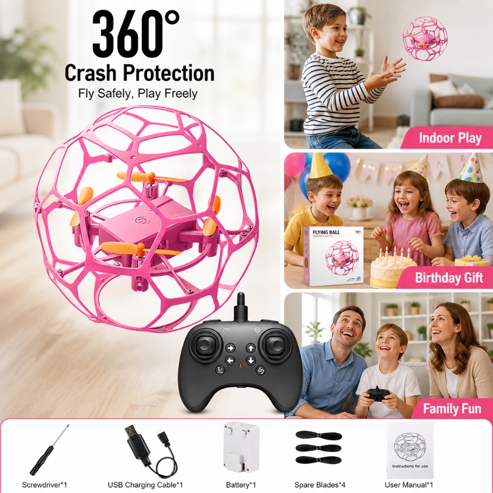 フットボール型RCドローンクワッドコプター、LEDライト付き - Kids Toys Under £5 のレビューと価格