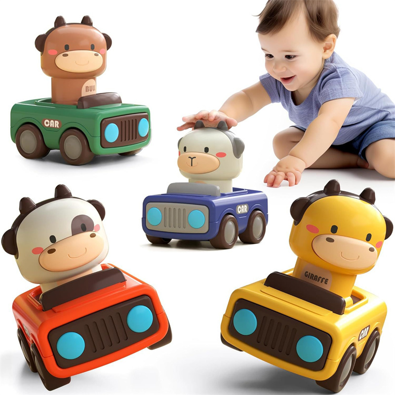 動物のプッシュアンドゴーカートイ、丈夫な摩擦動力車、1歳、2 - Kids Toys Learning のレビューと価格