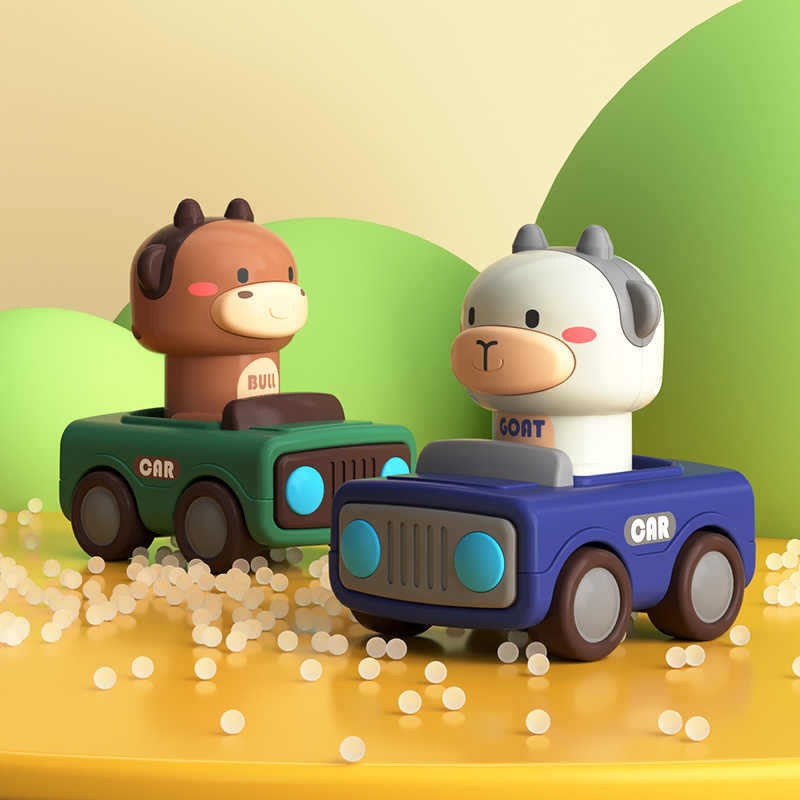 動物のプッシュアンドゴーカートイ、丈夫な摩擦動力車、1歳、2 - Kids Toys Learning のレビューと価格