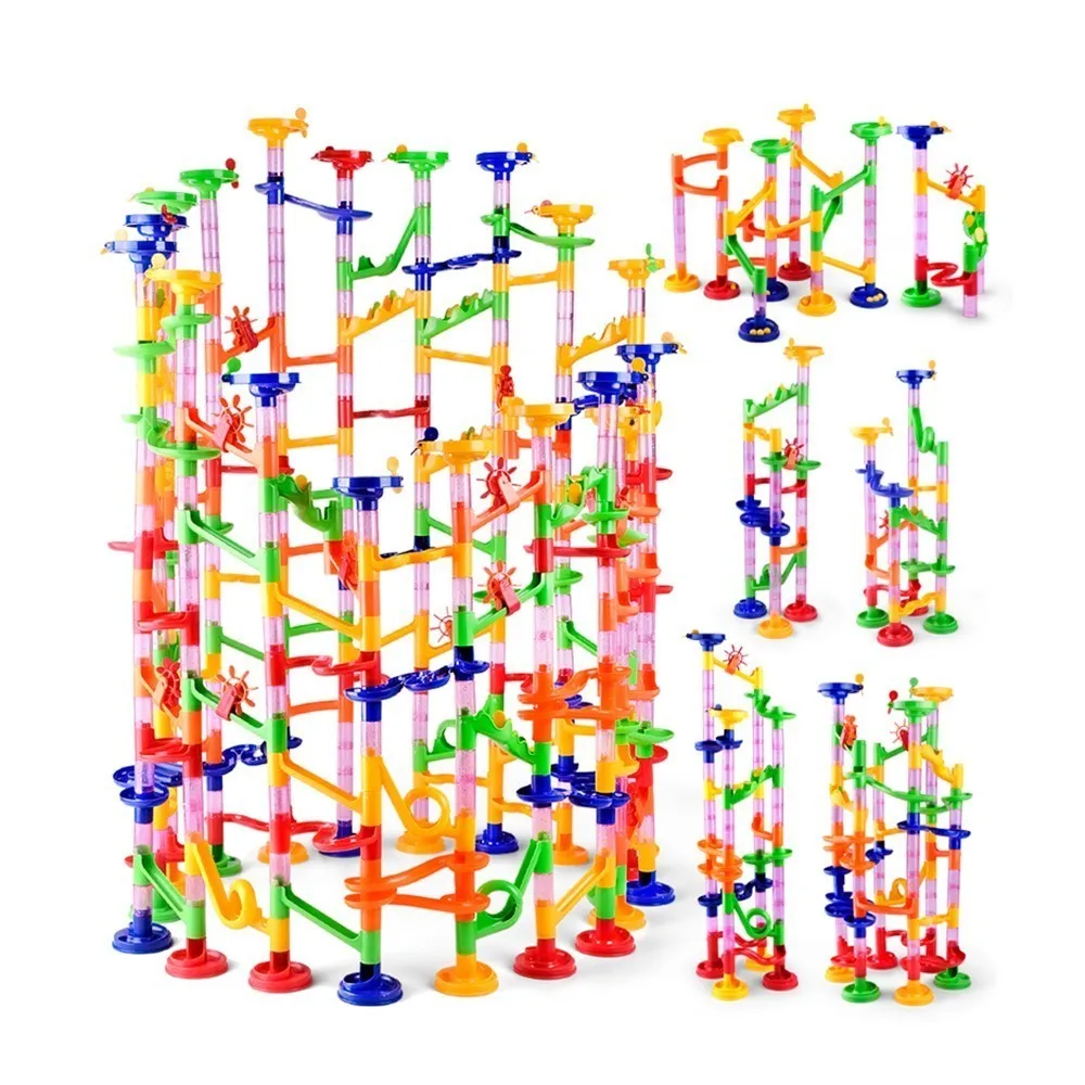 50-142ピース 3D迷路ボールロールおもちゃ DIYマー - Marble Run Set のレビューと価格