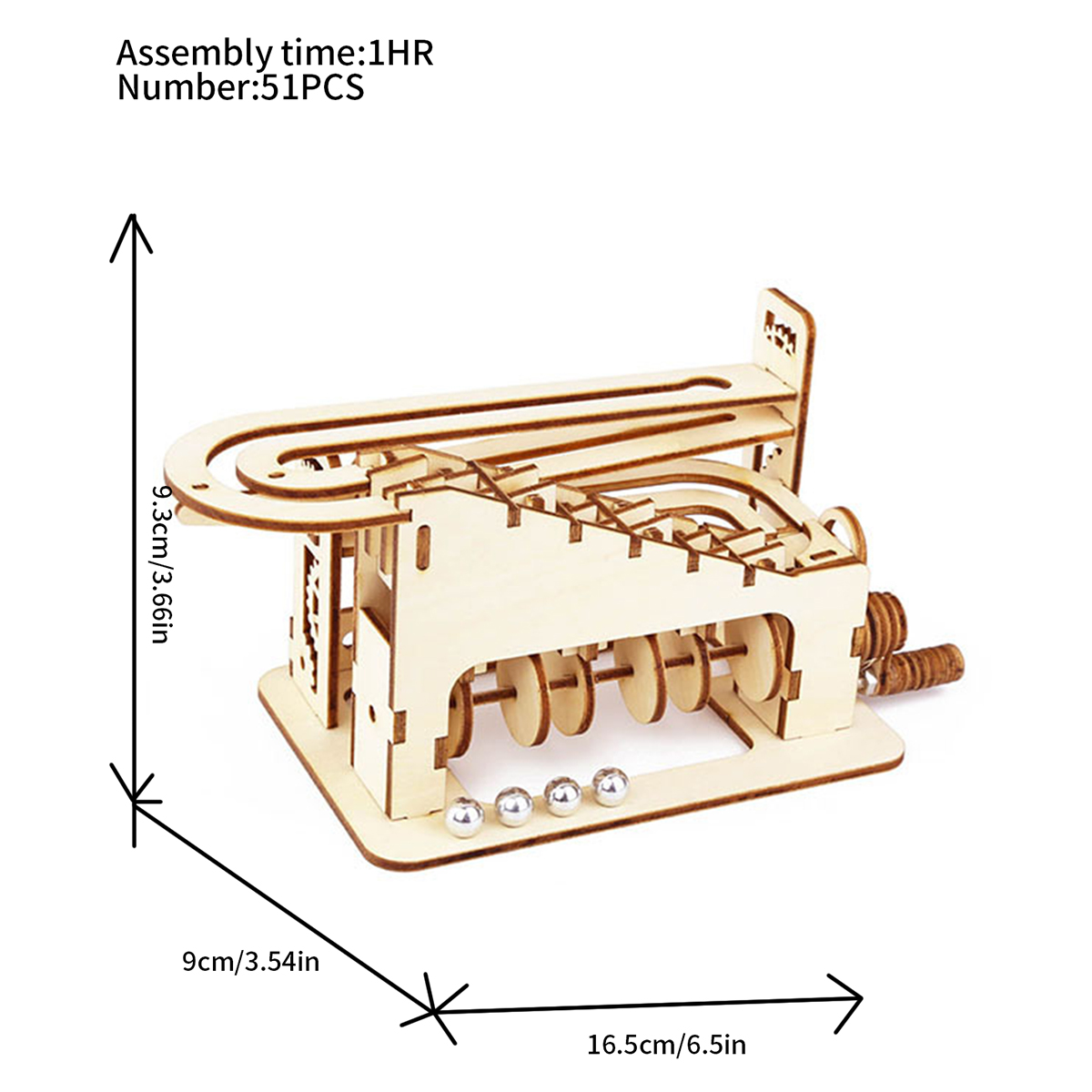 スパイラル マーブル ラン 3D 木製パズル 大人とティーン - Marble Run Set のレビューと価格
