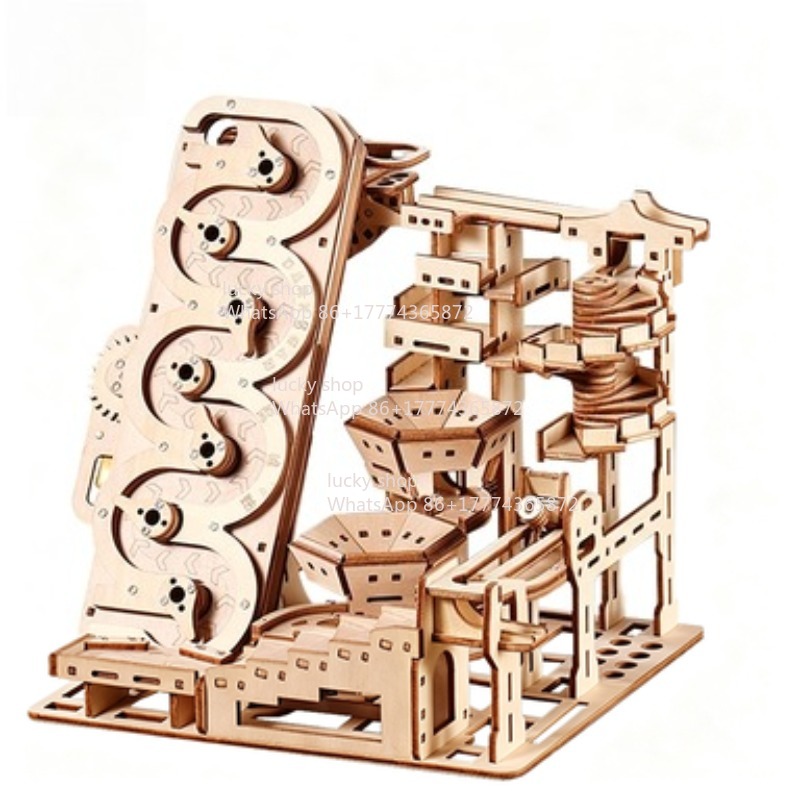 ウリ3D木製パズル電動トラックデバイスマーブルランセット逆流 - Marble Run Set のレビューと価格
