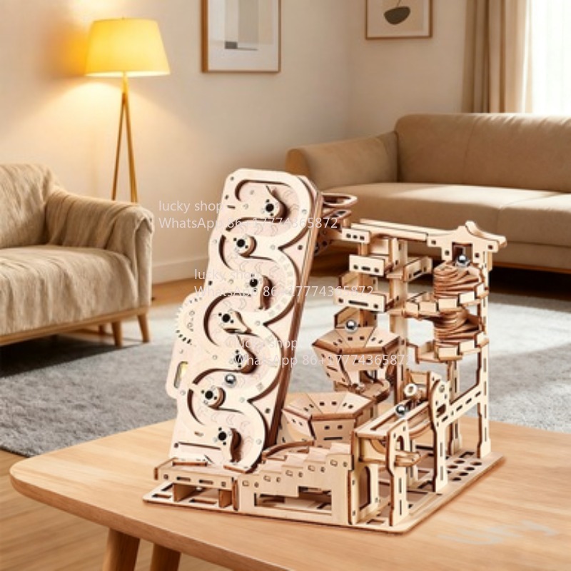 ウリ3D木製パズル電動トラックデバイスマーブルランセット逆流 - Marble Run Set のレビューと価格