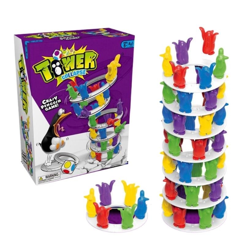 タワースタッキングゲームビルドブロックトップリングリーニング - Kids Quirky Toys のレビューと価格