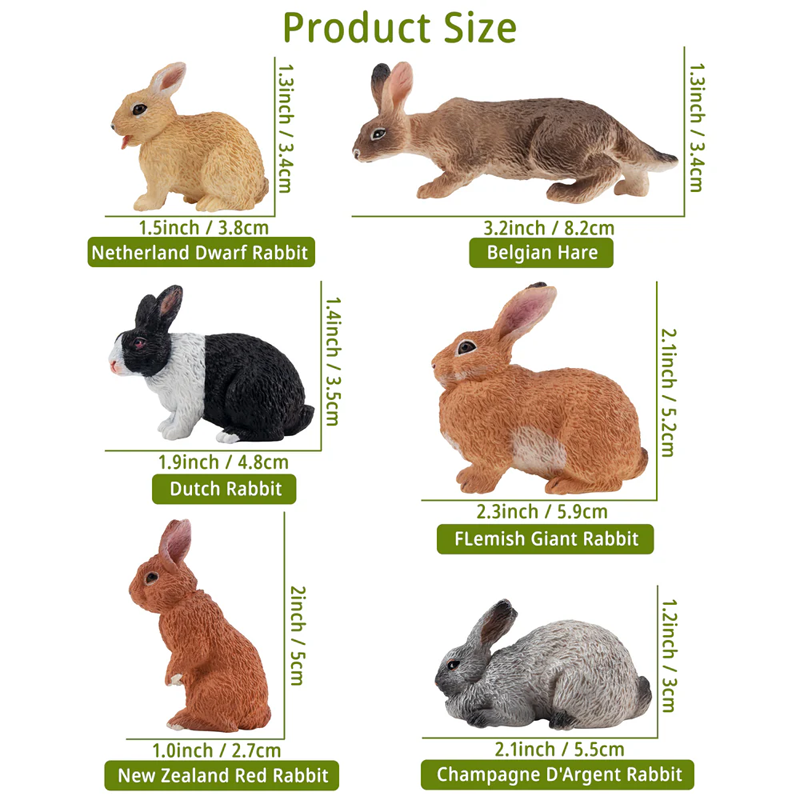 12 個シミュレーションウサギ家畜モデルおもちゃミニウサギフ - Kids Toys Easter のレビューと価格