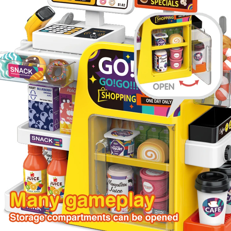 シミュレーションミニスキャニングレジスーパーマーケット食品レ - Toy Cash Register のレビューと価格