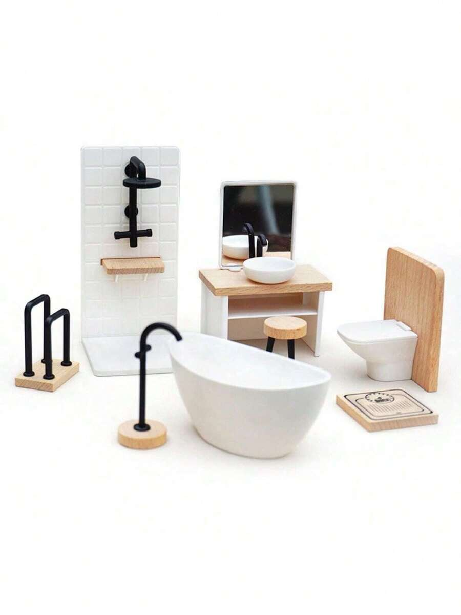 1：12スケール ドールハウス バスルーム家具セット_ バス - Dollhouse Furniture Set のレビューと価格