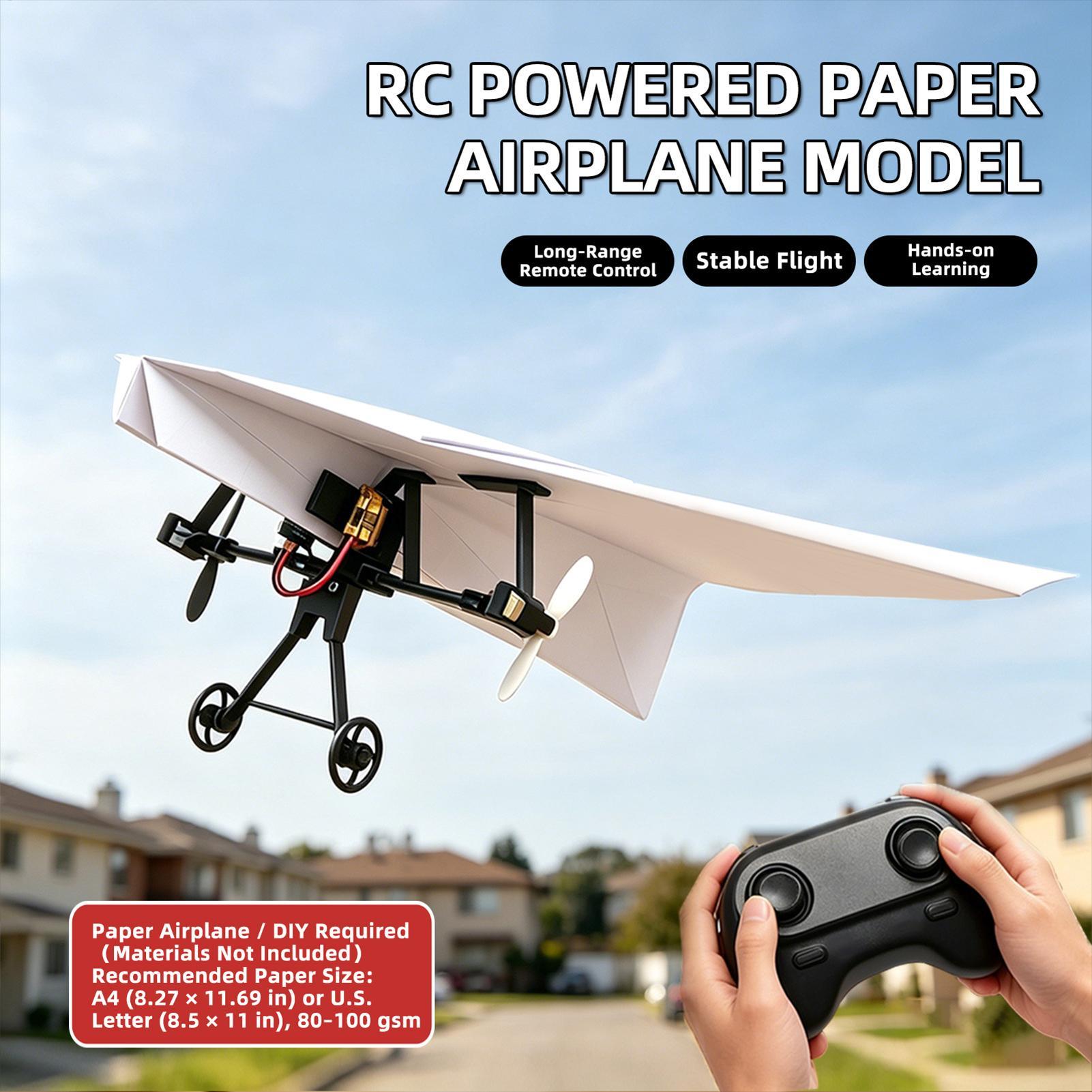 DIY RC紙飛行機キット、ジャイロスタビライザー付き電動リ - Kids Toys Kit のレビューと価格