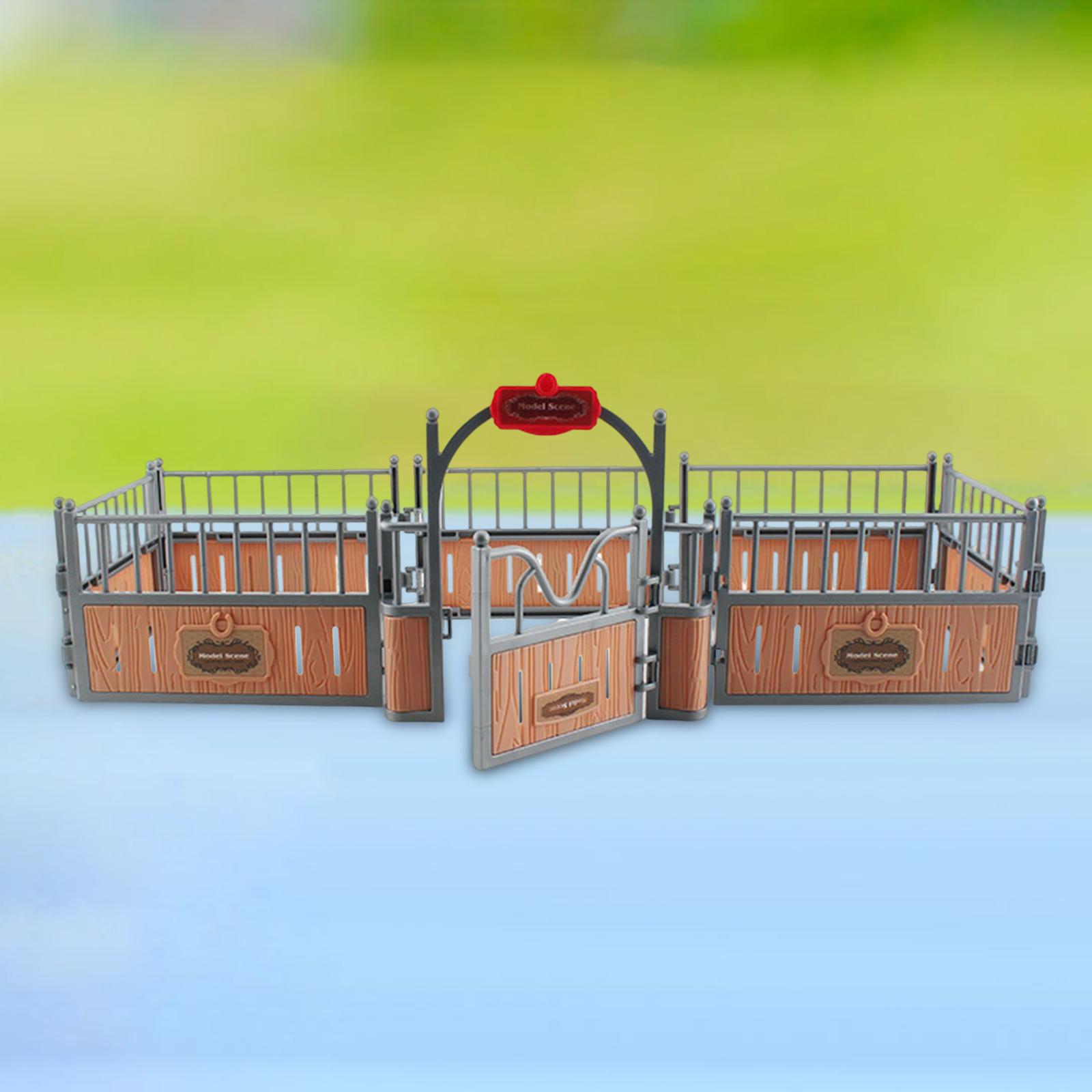 砂場のジオラマや装飾に使える、リアルな馬小屋の模型キット。柵 - Kids Toys Kit のレビューと価格