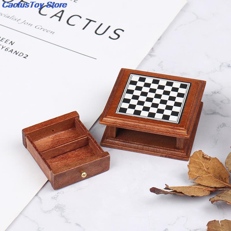 ドールハウスミニチュアチェスボード収納ボックスセット、ミニ木 - Dollhouse Furniture Set のレビューと価格