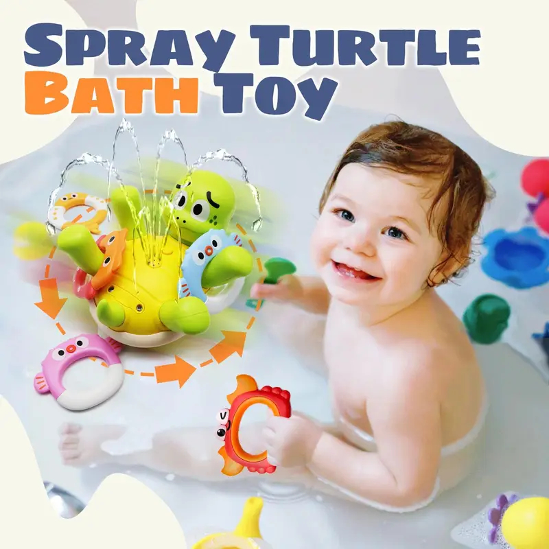 赤ちゃんのおもちゃ 充電式カメ型お風呂スプリンクラー 子供用 - Kids Toys Under £5 のレビューと価格