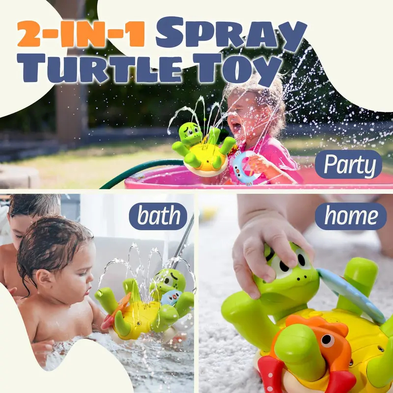 赤ちゃんのおもちゃ 充電式カメ型お風呂スプリンクラー 子供用 - Kids Toys Under £5 のレビューと価格