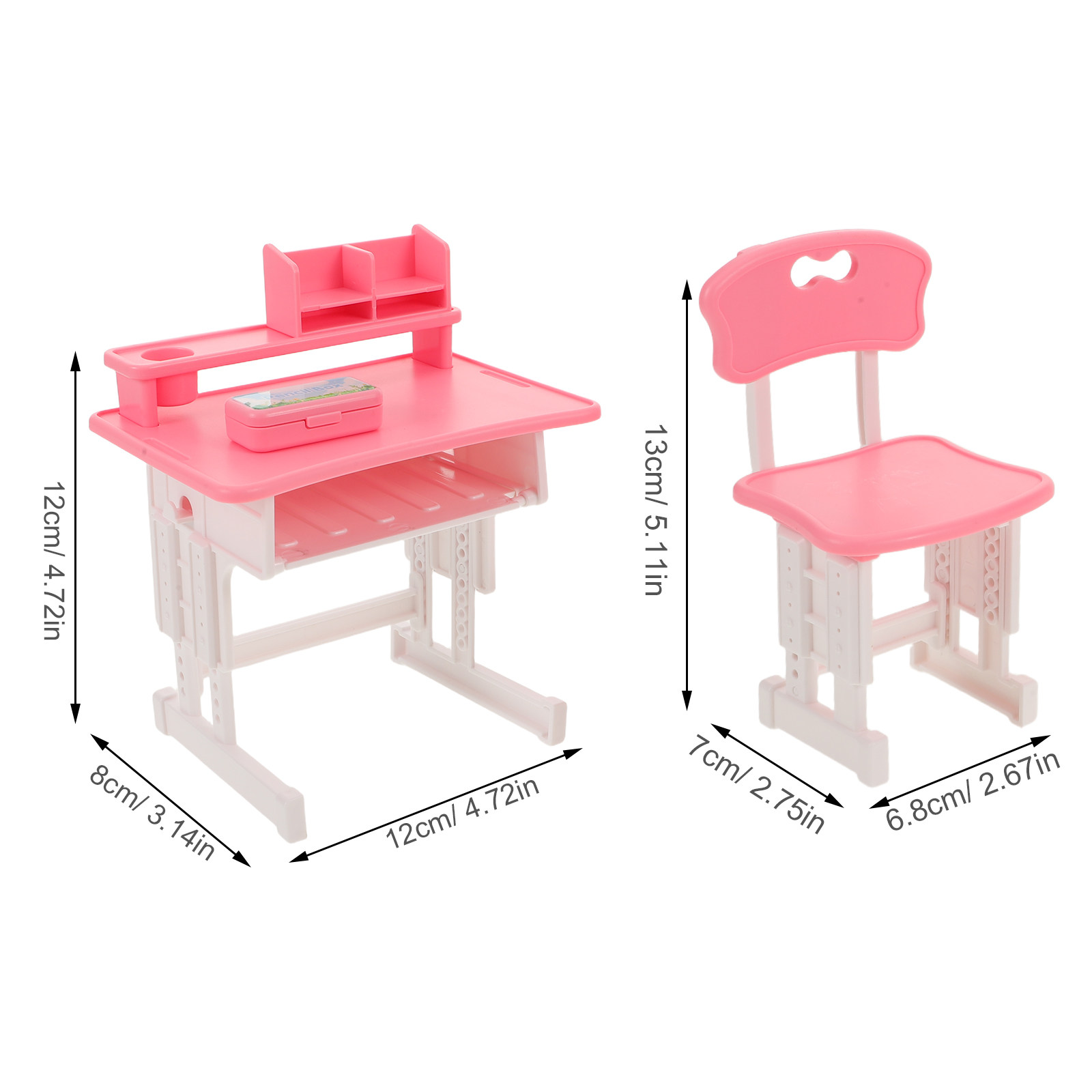 1セットのミニチュア教室用机と椅子のセット。ドールハウス用の - Dollhouse Furniture Set のレビューと価格