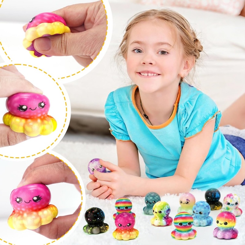 タコ型のゆっくりスクイーズできるフィジェットトイ、大人と子供 - Kids Toys Easter のレビューと価格