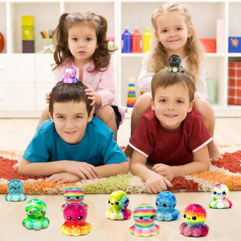 タコ型のゆっくりスクイーズできるフィジェットトイ、大人と子供 - Kids Toys Easter のレビューと価格