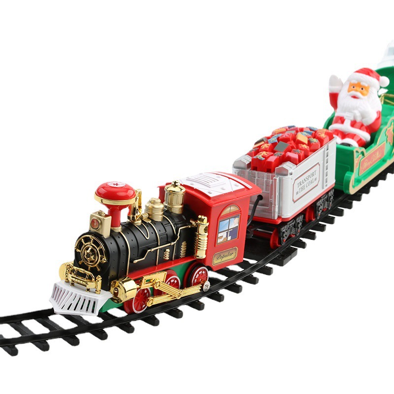 電動クリスマス列車セット、音楽と光るツリー、吊り下げオーナメ - Kids Toys Home のレビューと価格