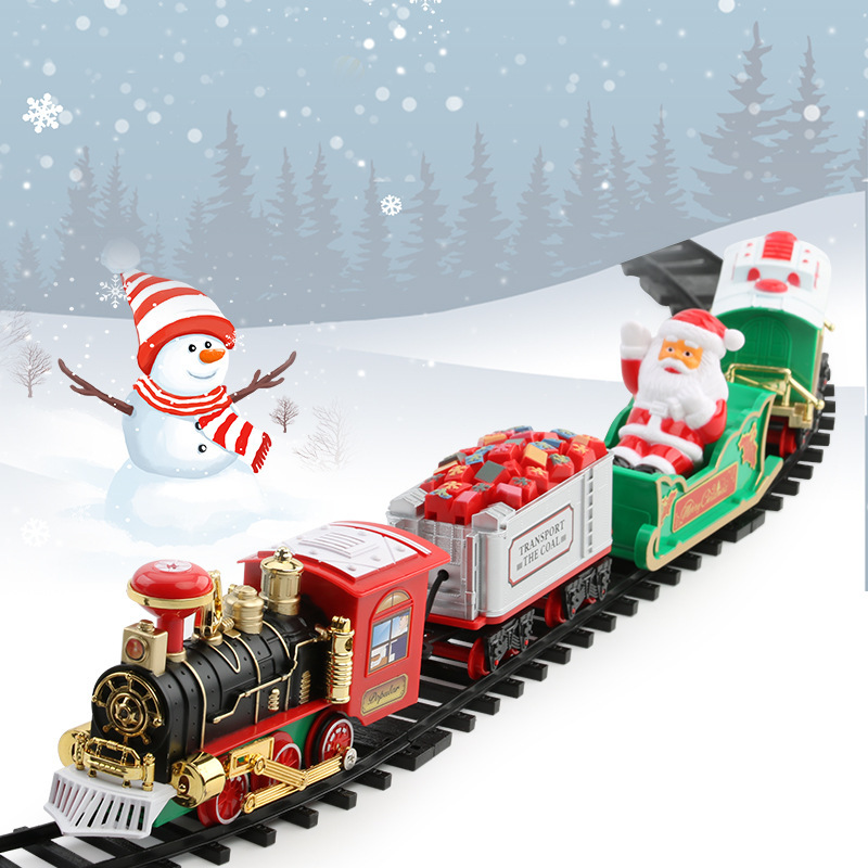 電動クリスマス列車セット、音楽と光るツリー、吊り下げオーナメ - Kids Toys Home のレビューと価格