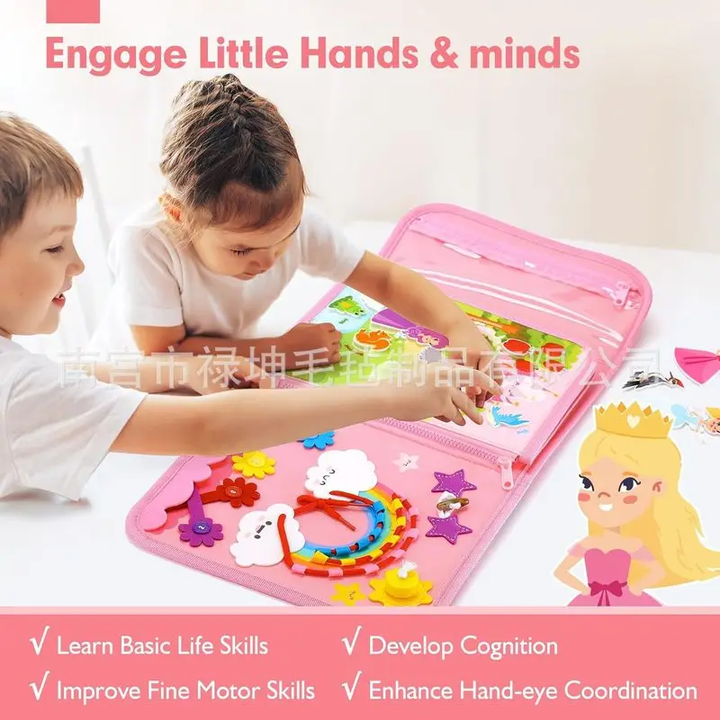 モンテッソーリプリンセス フェルトビジーボード 幼児向け生活 - Kids Toys Learning のレビューと価格