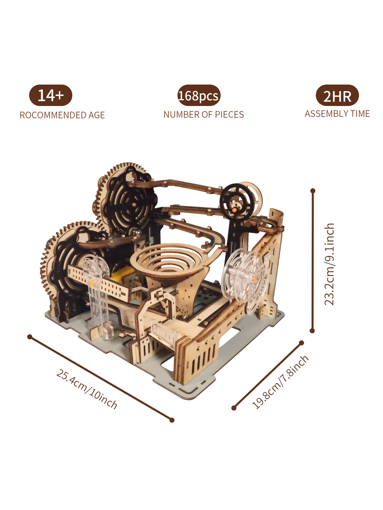 電気 3D 木製パズルマーブルランモデルキット頭の体操パズル - Marble Run Set のレビューと価格