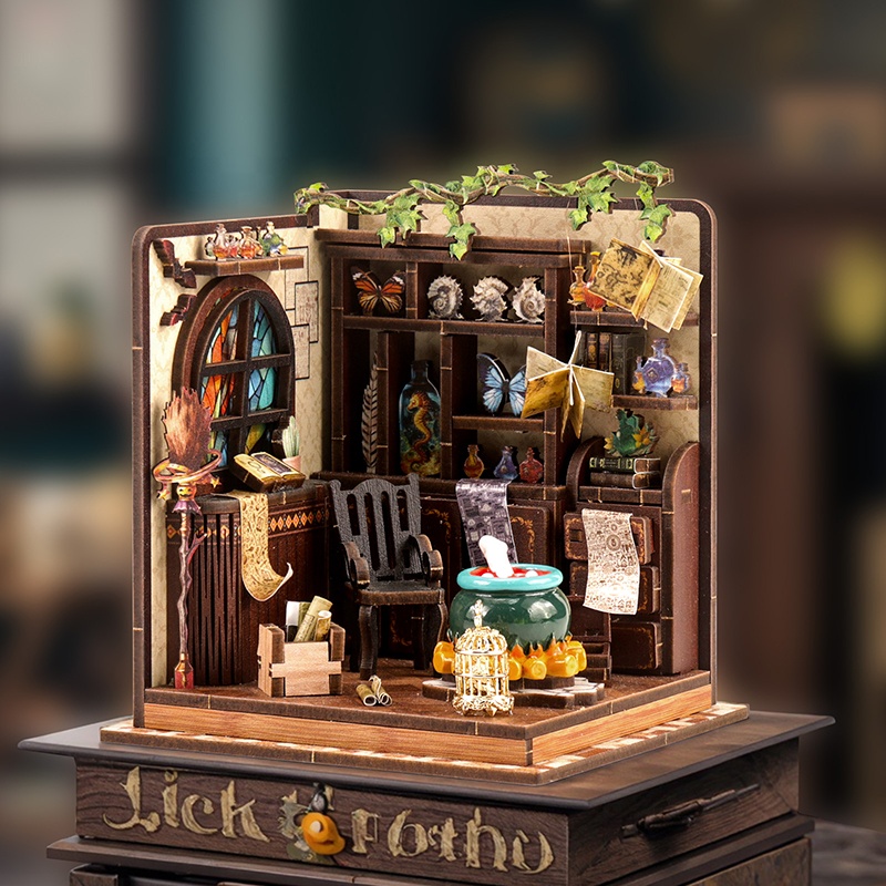 DIY木製ミニチュアモデルキット魔法のポーションワークショッ - Dollhouse Furniture Set のレビューと価格