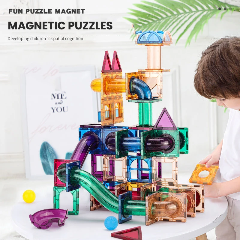 磁気シートビルディングブロックデザイナーマグネット迷路レース - Marble Run Set のレビューと価格