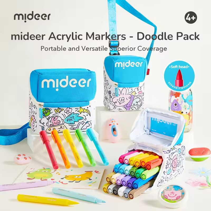 ミディア アクリルマーカー グラフィティセット 強力な発色  - Kids Toys Drawing Easy のレビューと価格