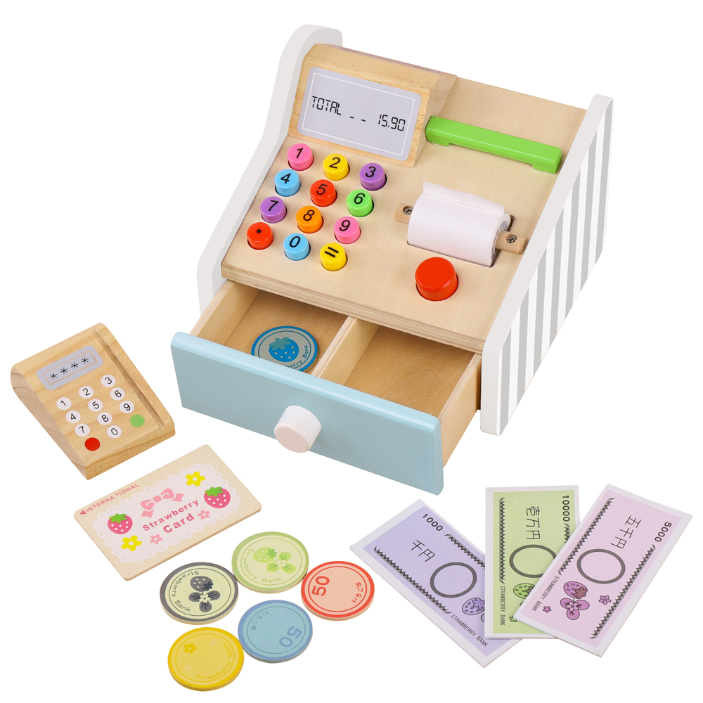 子供のための木製レジおもちゃ,ロールプレイングゲーム,子供の - Toy Cash Register のレビューと価格