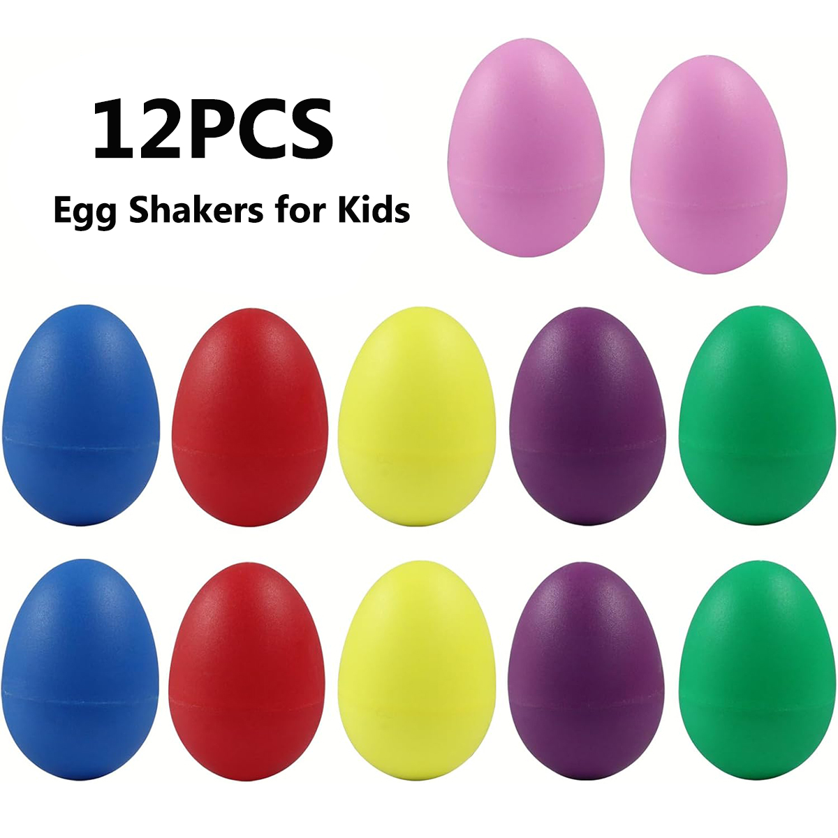 子供用イースターエッグシェイカー12個 - 幼児用カラフルな - Kids Toys Easter のレビューと価格